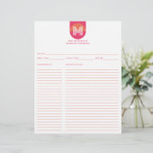 シックレトロピンクオレンジジオメトリックモノグラムレシピ (スタンド正面)