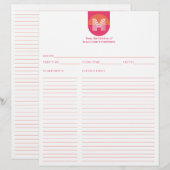 シックレトロピンクオレンジジオメトリックモノグラムレシピ (正面/裏面)