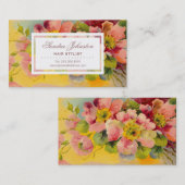 シックレトロフローラデザイン美しいサロン 名刺 (正面/裏面)