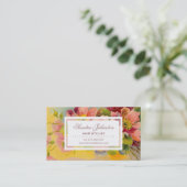 シックレトロフローラデザイン美しいサロン 名刺 (スタンド正面)