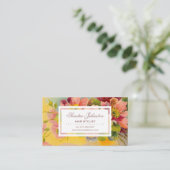 シックレトロフローラデザイン美しいサロン 名刺 (スタンド正面)