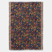 シックレトロフローラプリントカスタムブランケット スローブランケット (正面縦)