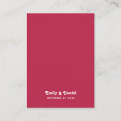 シックレトロブライトホットピンク結婚ズありがとう プレイスカード (裏面)