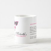 シックレトロブラックピンク水玉模様サングラス美しい コーヒーマグカップ (中央)