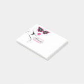 シックレトロブラックピンク水玉模様サングラス美しい ポストイット (アングル)