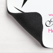 シックレトロブラックピンク水玉模様サングラス美しい マウスパッド (コーナー)