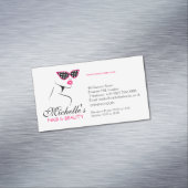 シックレトロブラックピンク水玉模様サングラス美しい マグネット名刺 (インサイチュ)