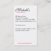 シックレトロブラックピンク水玉模様サングラス美しい 名刺 (裏面)