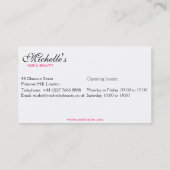 シックレトロブラックピンク水玉模様サングラス美しい 名刺 (裏面)