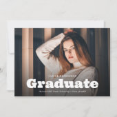 シックレトロヴィンテージスタイルフォトコラージュ卒業 案内状 (正面)