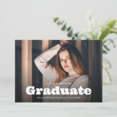 シックレトロヴィンテージスタイルフォトコラージュ卒業 案内状 (スタンド正面)