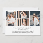 シックレトロヴィンテージスタイルフォトコラージュ卒業 案内状 (裏面)