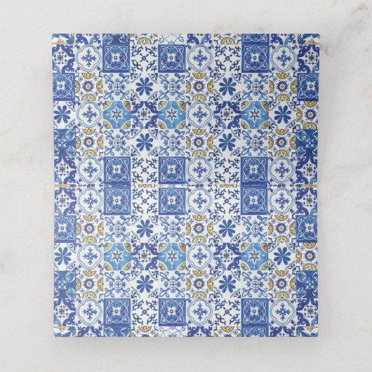 シックレモングリーナリーフローラ地中海のブライダル プレイスカード (内部開封)