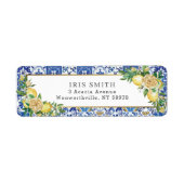 シックレモングリーン地中海のリー差出人住所 ラベル (正面)