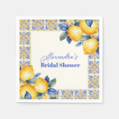 シックレモンサマー地中海のブライダルシャワー スタンダードカクテルナプキン (正面)