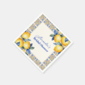シックレモンサマー地中海のブライダルシャワー スタンダードカクテルナプキン (角)