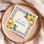 シックレモンサマー地中海のブライダルシャワー スタンダードカクテルナプキン