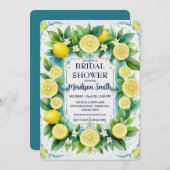 シックレモンサマー地中海のブライダルシャワー セーブザデート (正面/裏面)