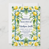 シックレモンサマー地中海のブライダルシャワー 招待状 (正面)