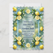 シックレモンサマー地中海のブライダルシャワー 招待状 (正面)