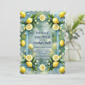 シックレモンサマー地中海のブライダルシャワー 招待状 (スタンド正面)
