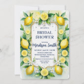 シックレモンサマー地中海のブライダルシャワー 招待状 (正面)