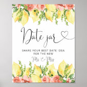 シックレモンフローラデイトジャーブライダルシャワー ポスター (正面)