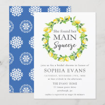 シックレモンリースメインスクイーズブライダルシャワー