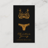 シックレースランジェリーブティックゴールデングリッター 名刺 (正面)