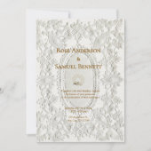 シックレースヴィンテージウェディング招待状 招待状 (正面)
