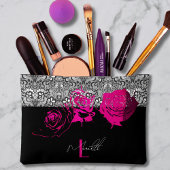 シックレース&バラ パーソナライズされた アクセサリーポーチ