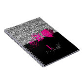 シックレース&バラ パーソナライズされた ノートブック (右側)