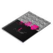 シックレース&バラ パーソナライズされた ノートブック (左側)