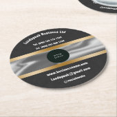 シックロゴ&金ゴールドブラックスエード振興事業 ラウンドペーパーコースター (アングル)