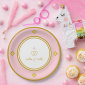 シックロマンチックゴールデンバラ金ゴールド&ホワイト結婚ズ ペーパープレート (パーティー)