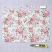シックロマンティックピンクバラズボタニカルフローラ 薄葉紙 (クラフト)