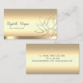 シックロータスフラワーヨガインストラクター金ゴールド 名刺 (正面/裏面)