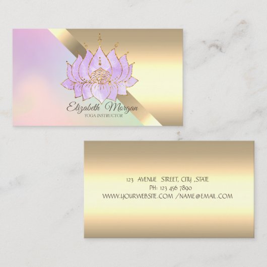 シックロータスフラワーヨガインストラクター 名刺 (正面/裏面)
