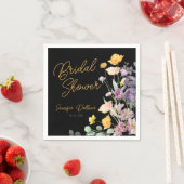 シックワイルドフラワースクリプトブライダルシャワー スタンダードカクテルナプキン (インサイチュ)