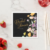 シックワイルドフラワースクリプトブライダルシャワー スタンダードカクテルナプキン (インサイチュ)