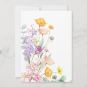 シックワイルドフラワースクリプトブライダルシャワー 招待状 (裏面)