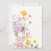 シックワイルドフラワースクリプトブライダルシャワー 招待状 (裏面)