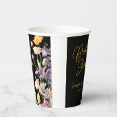 シックワイルドフラワースクリプトブライダルシャワー 紙コップ (右)