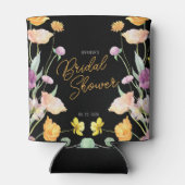 シックワイルドフラワースクリプトブライダルシャワー 缶クーラー (裏面)