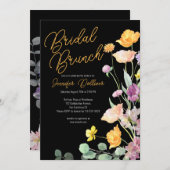 シックワイルドフラワースクリプトブライダルブランチ招待状 招待状 (正面/裏面)