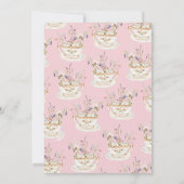 シックワイルドフラワーズティーパーティーブライダルシャワー 招待状 (裏面)