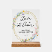 シックワイルドフラワーズブライダルシャワーへようこそ アクリルサイン (正面)