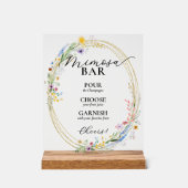 シックワイルドフラワーズブライダルブルンチミモザバー アクリルサイン (正面)