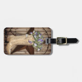 シックワイルドフラワーテキサス州スターウエスタンカントリー女性のカーボーイ ラゲッジタグ (正面横)