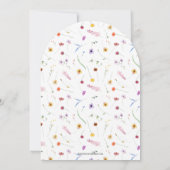 シックワイルドフラワーブライダルシャワーアーチ 招待状 (裏面)